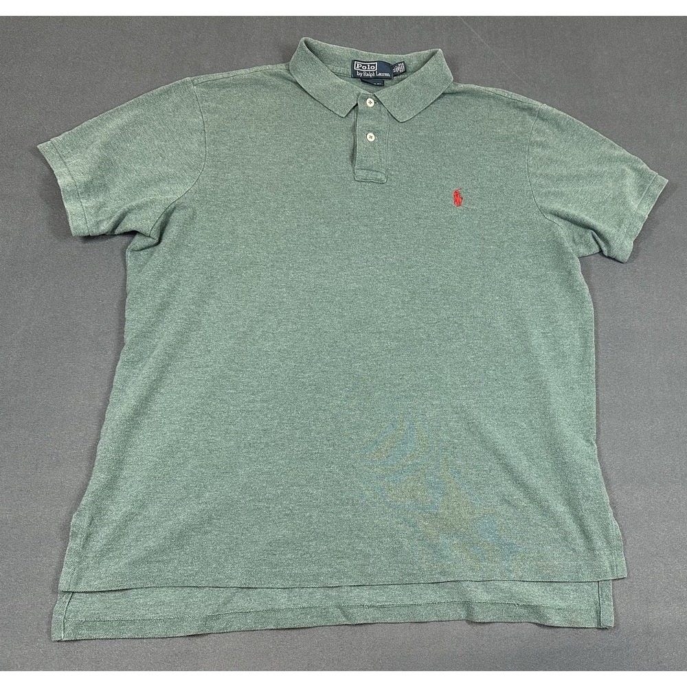 Vintage Polo Ralph Lauren Polo Shirt Size XL Custom Fit Green Preppy
